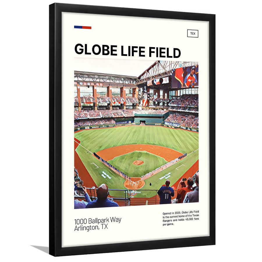Globe Life Field Print, Texas Rangers Stadium Art, Gifts for him, Sport Art, Framed Art Print Wall Decor