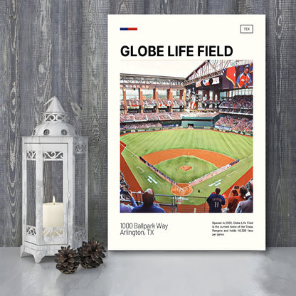Globe Life Field Print, Texas Rangers Stadium Canvas Art, Fan Gifts, Sport Art, Canvas Print Wall Art