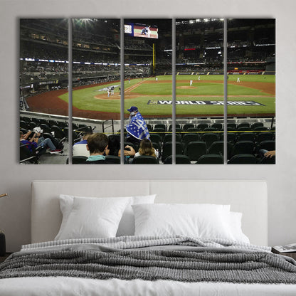 Globe Life Field, Stadium Canvas, Sport Art, 5 Panel B, Extra Large Canvas, Canvas Print Wall Art