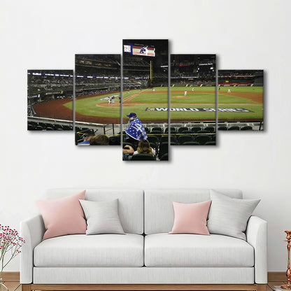 Globe Life Field, Stadium Canvas, Sport Art, Gift for him, 5 Panel, Large Canvas, Canvas Print Wall Art