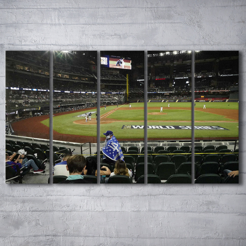 Globe Life Field, Stadium Canvas, Sport Art, 5 Panel B, Extra Large Canvas, Canvas Print Wall Art