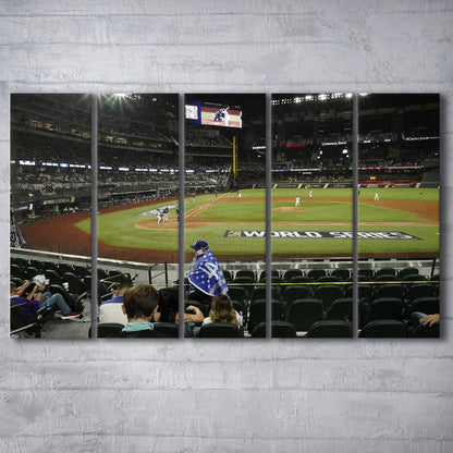 Globe Life Field, Stadium Canvas, Sport Art, 5 Panel B, Extra Large Canvas, Canvas Print Wall Art