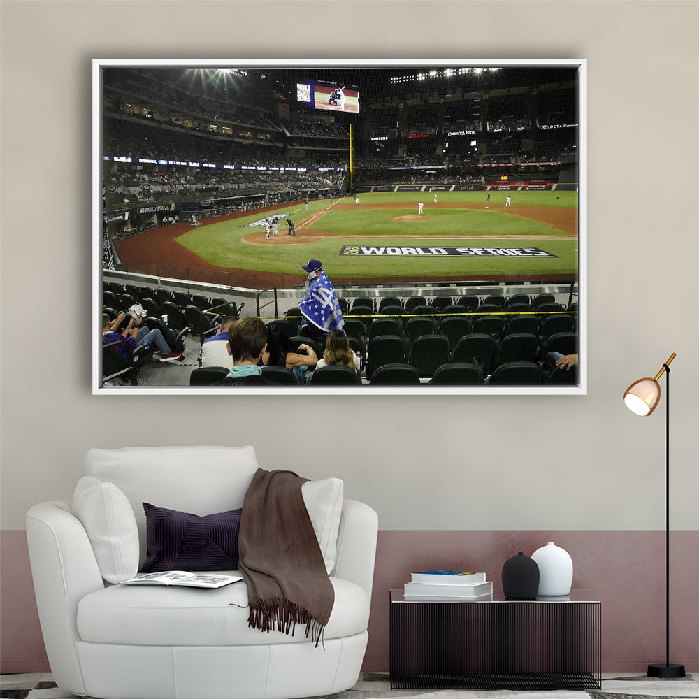 Globe Life Field, Stadium Canvas, Sport Art, Framed Canvas Print Wall Art, Floating Frame