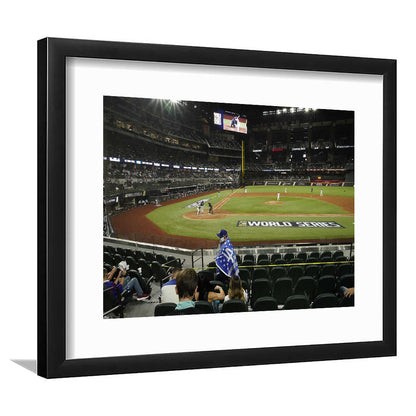 Globe Life Field, Stadium Canvas, Sport Art, Gift for him, White Border Framed Art Print Wall Decor
