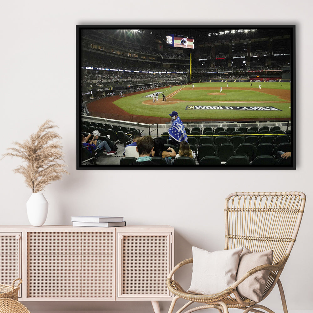 Globe Life Field, Stadium Canvas, Sport Art, Framed Canvas Print Wall Art, Floating Frame