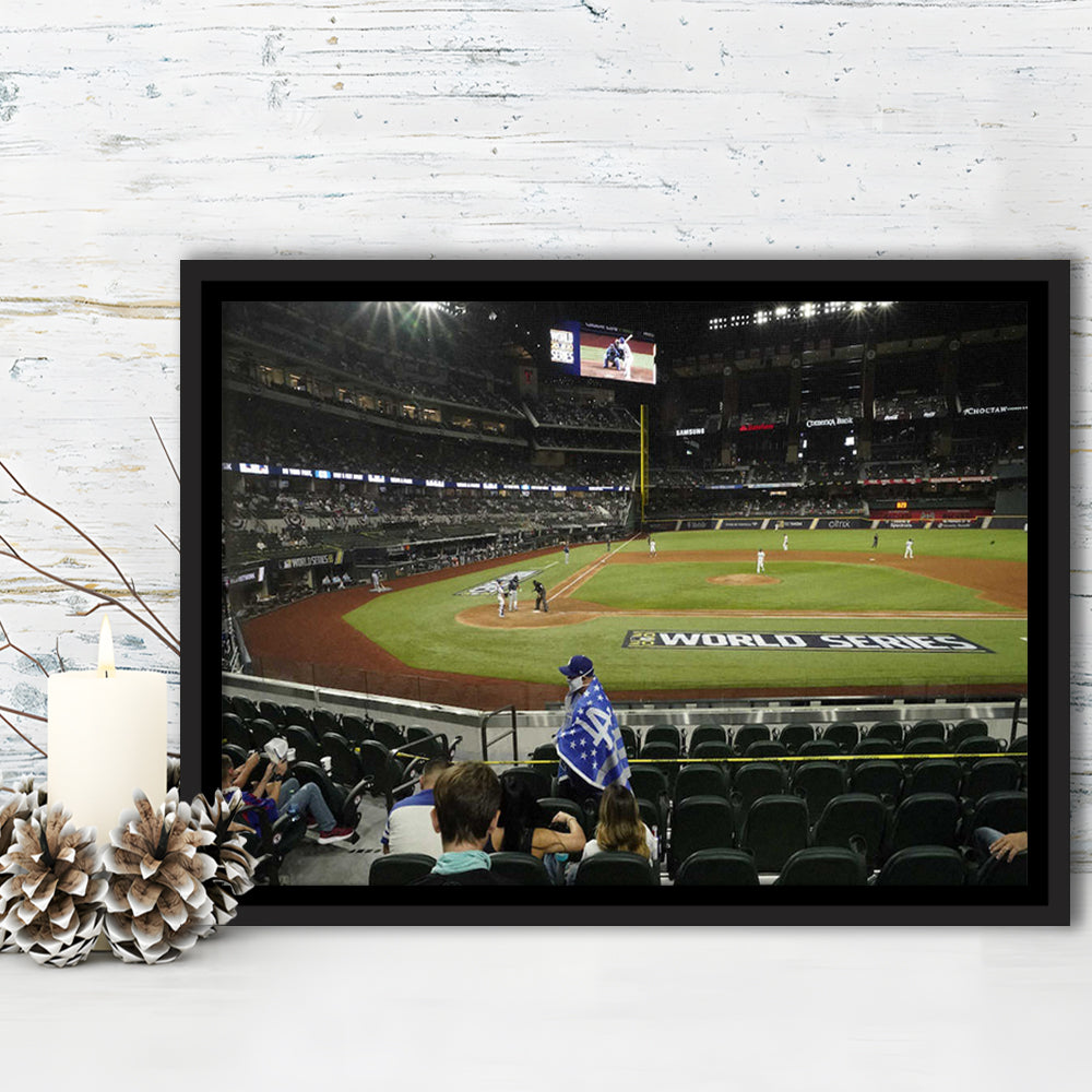 Globe Life Field, Stadium Canvas, Sport Art, Framed Canvas Print Wall Art, Floating Frame