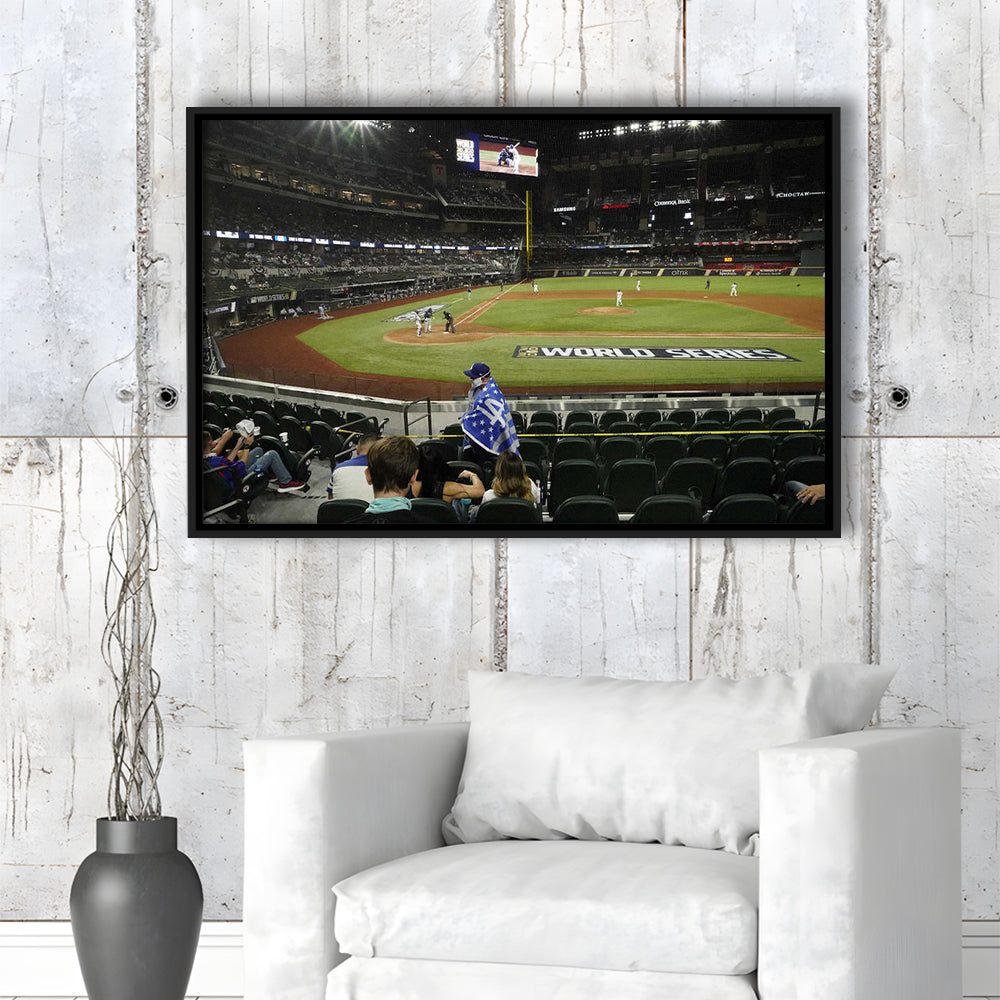 Globe Life Field, Stadium Canvas, Sport Art, Framed Canvas Print Wall Art, Floating Frame