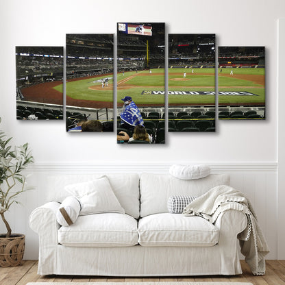 Globe Life Field, Stadium Canvas, Sport Art, Gift for him, 5 Panel, Large Canvas, Canvas Print Wall Art