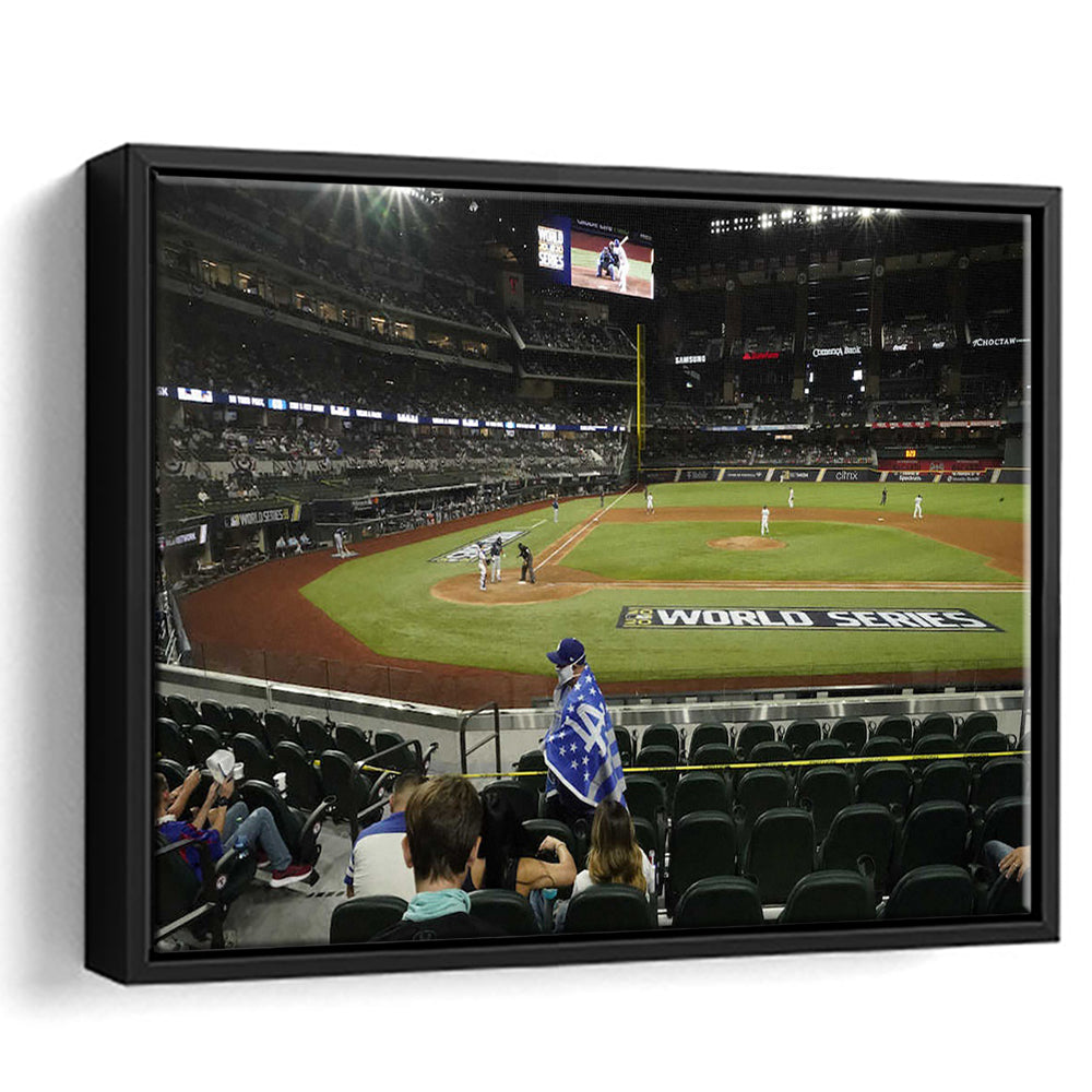 Globe Life Field, Stadium Canvas, Sport Art, Framed Canvas Print Wall Art, Floating Frame