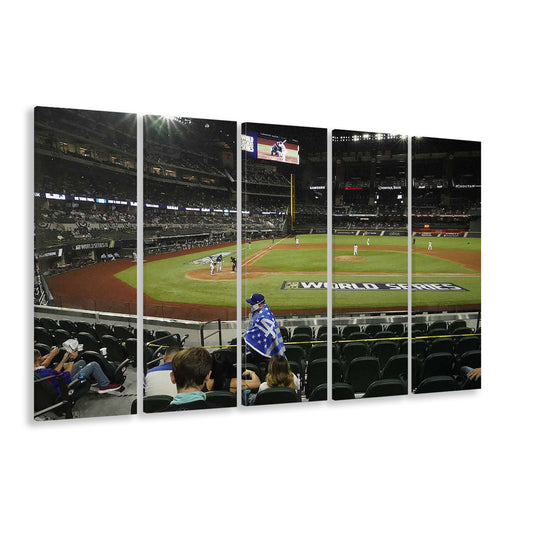 Globe Life Field, Stadium Canvas, Sport Art, 5 Panel B, Extra Large Canvas, Canvas Print Wall Art