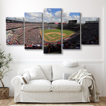 Globe Life Field in Arlington, Stadium Canvas, Sport Art, Gift for him, 5 Panel, Large Canvas, Canvas Print Wall Art