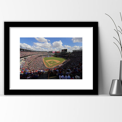 Globe Life Field in Arlington, Stadium Canvas, Sport Art, Gift for him, White Border Framed Art Print Wall Decor