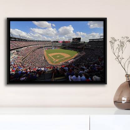 Globe Life Field in Arlington, Stadium Canvas, Sport Art, Framed Canvas Print Wall Art, Floating Frame