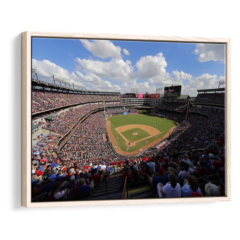 Globe Life Field in Arlington, Stadium Canvas, Sport Art, Framed Canvas Print Wall Art, Floating Frame