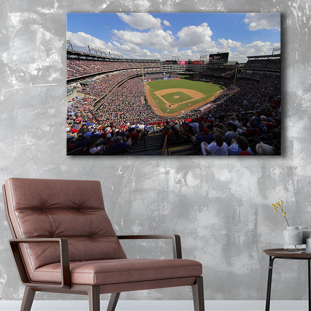 Globe Life Field in Arlington, Stadium Canvas, Sport Art, Gift for him, Man Cave Decor, Art Print, Canvas Print Wall Art