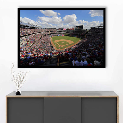 Globe Life Field in Arlington, Stadium Canvas, Sport Art, Gift for him, Framed Art Print Wall Decor, Picture Framed