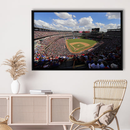 Globe Life Field in Arlington, Stadium Canvas, Sport Art, Framed Canvas Print Wall Art, Floating Frame