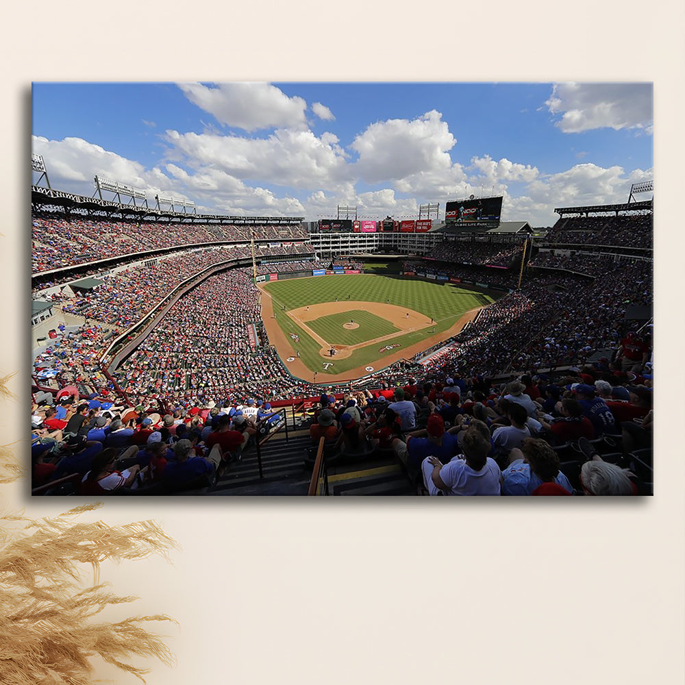 Globe Life Field in Arlington, Stadium Canvas, Sport Art, Gift for him, Man Cave Decor, Art Print, Canvas Print Wall Art