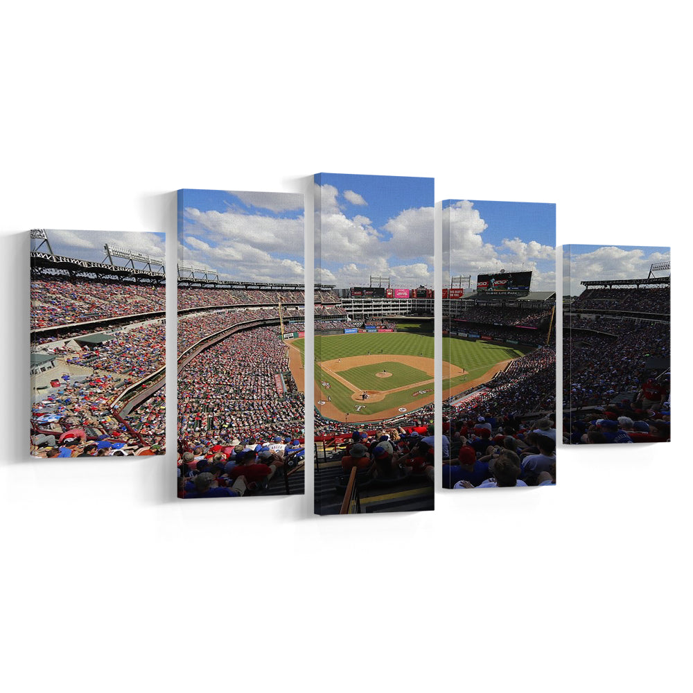 Globe Life Field in Arlington, Stadium Canvas, Sport Art, Gift for him, 5 Panel, Large Canvas, Canvas Print Wall Art