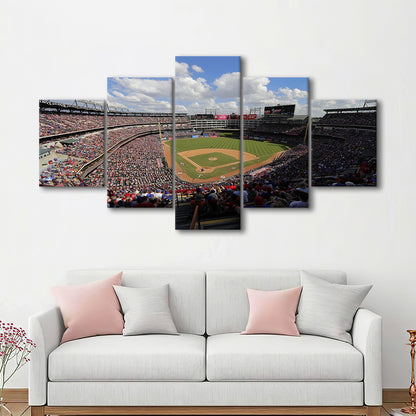 Globe Life Field in Arlington, Stadium Canvas, Sport Art, Gift for him, 5 Panel, Large Canvas, Canvas Print Wall Art