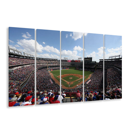 Globe Life Field in Texas, Stadium Canvas, Sport Art, Fan Gifts, 5 Panel B, Extra Large Canvas, Canvas Print Wall Art