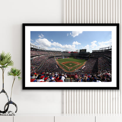 Globe Life Field in Texas, Stadium Canvas, Sport Art, Fan Gifts, White Border Framed Art Print Wall Decor