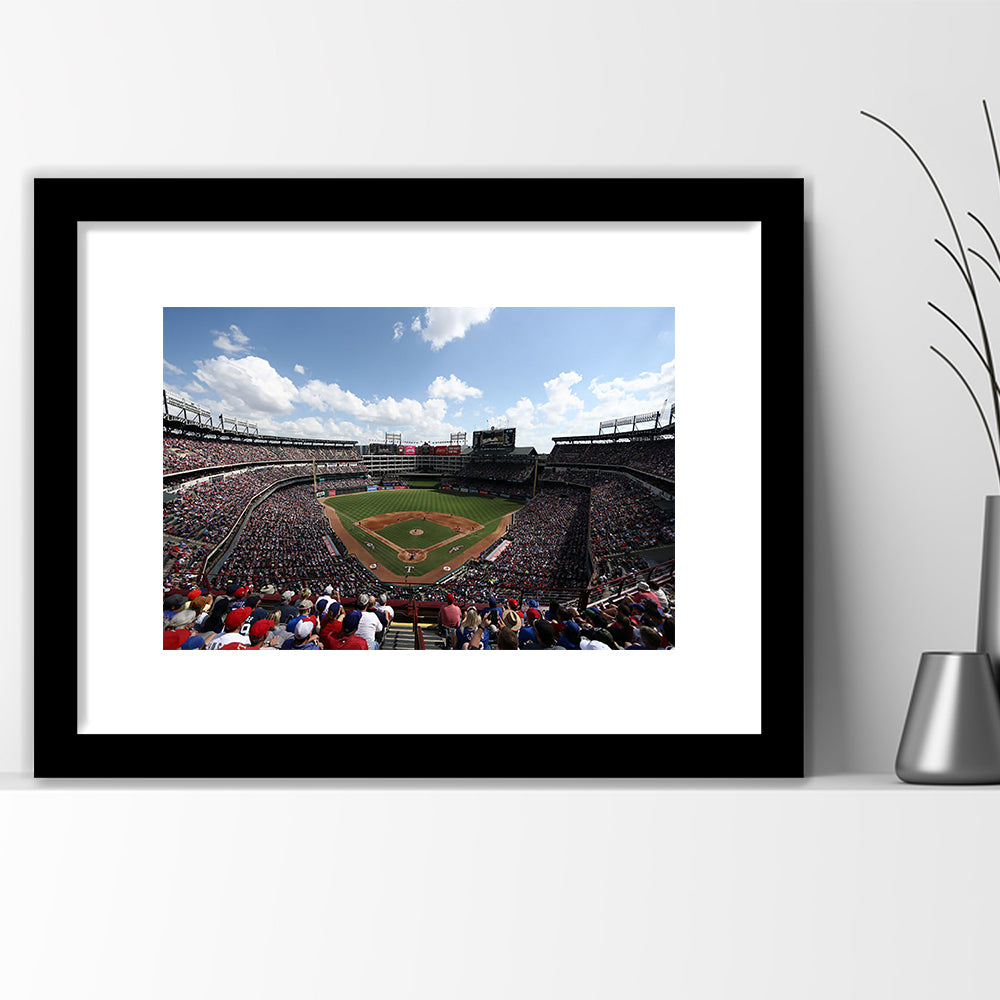 Globe Life Field in Texas, Stadium Canvas, Sport Art, Fan Gifts, White Border Framed Art Print Wall Decor