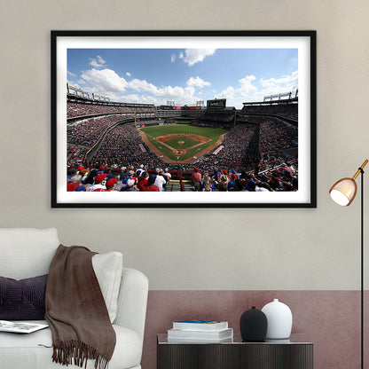 Globe Life Field in Texas, Stadium Canvas, Sport Art, Fan Gifts, White Border Framed Art Print Wall Decor