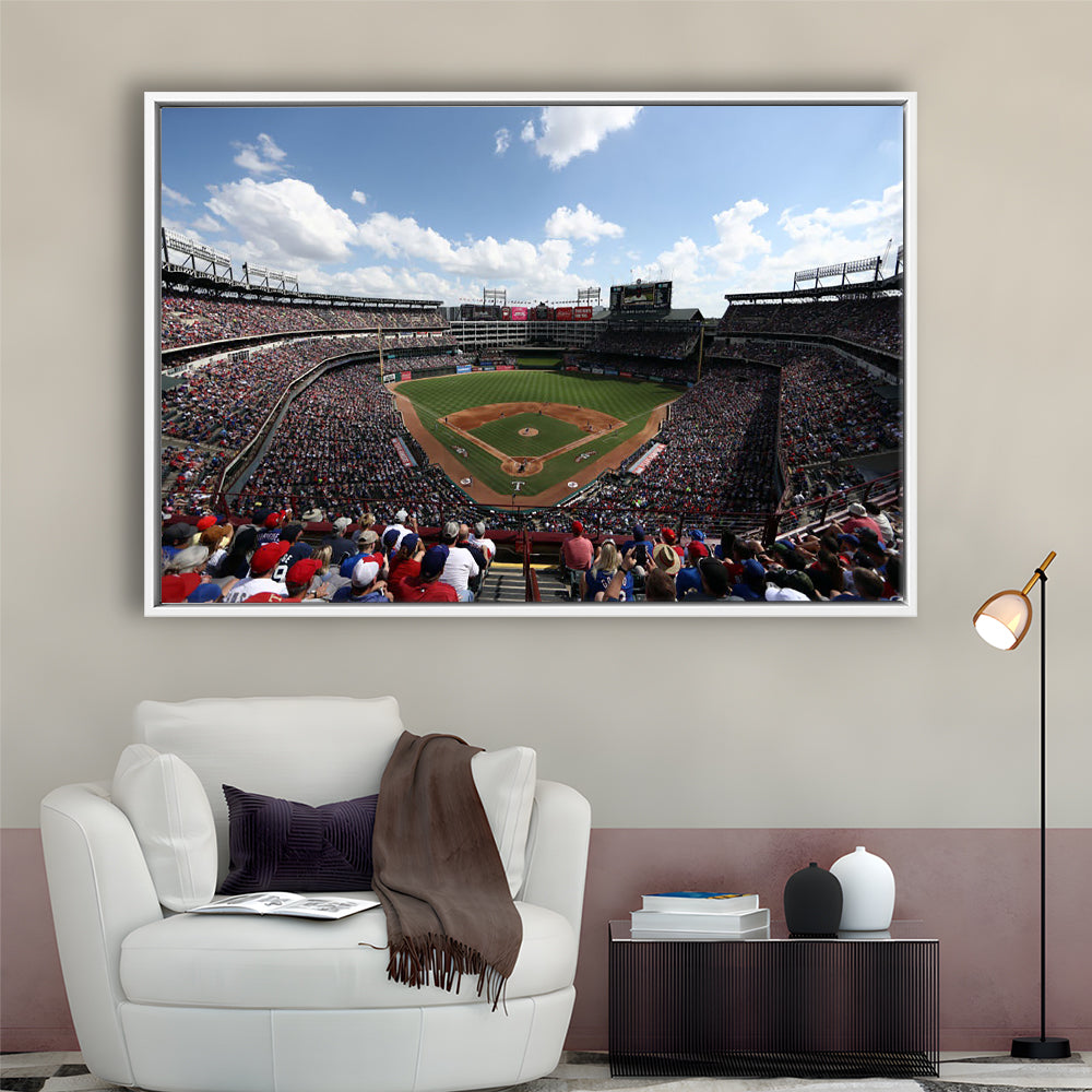 Globe Life Field in Texas, Stadium Canvas, Sport Art, Fan Gifts, Framed Canvas Print Wall Art, Floating Frame