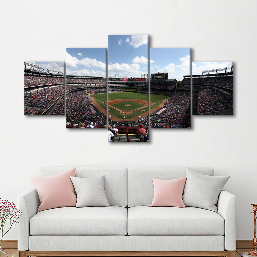 Globe Life Field in Texas, Stadium Canvas, Sport Art, Fan Gifts, 5 Panel, Large Canvas, Canvas Print Wall Art