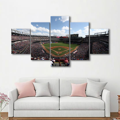 Globe Life Field in Texas, Stadium Canvas, Sport Art, Fan Gifts, 5 Panel, Large Canvas, Canvas Print Wall Art