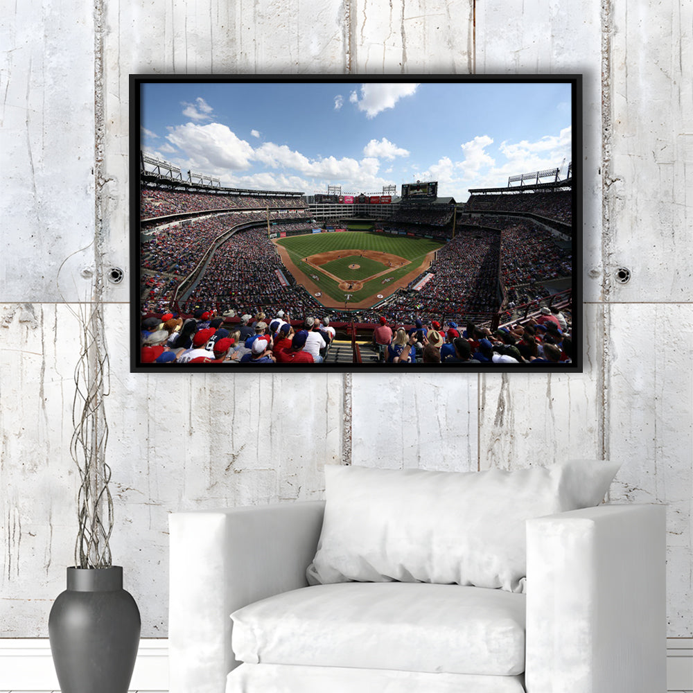 Globe Life Field in Texas, Stadium Canvas, Sport Art, Fan Gifts, Framed Canvas Print Wall Art, Floating Frame