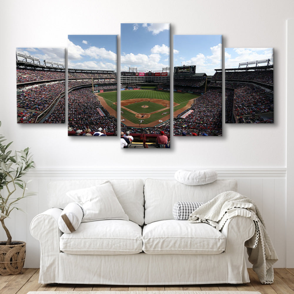 Globe Life Field in Texas, Stadium Canvas, Sport Art, Fan Gifts, 5 Panel, Large Canvas, Canvas Print Wall Art
