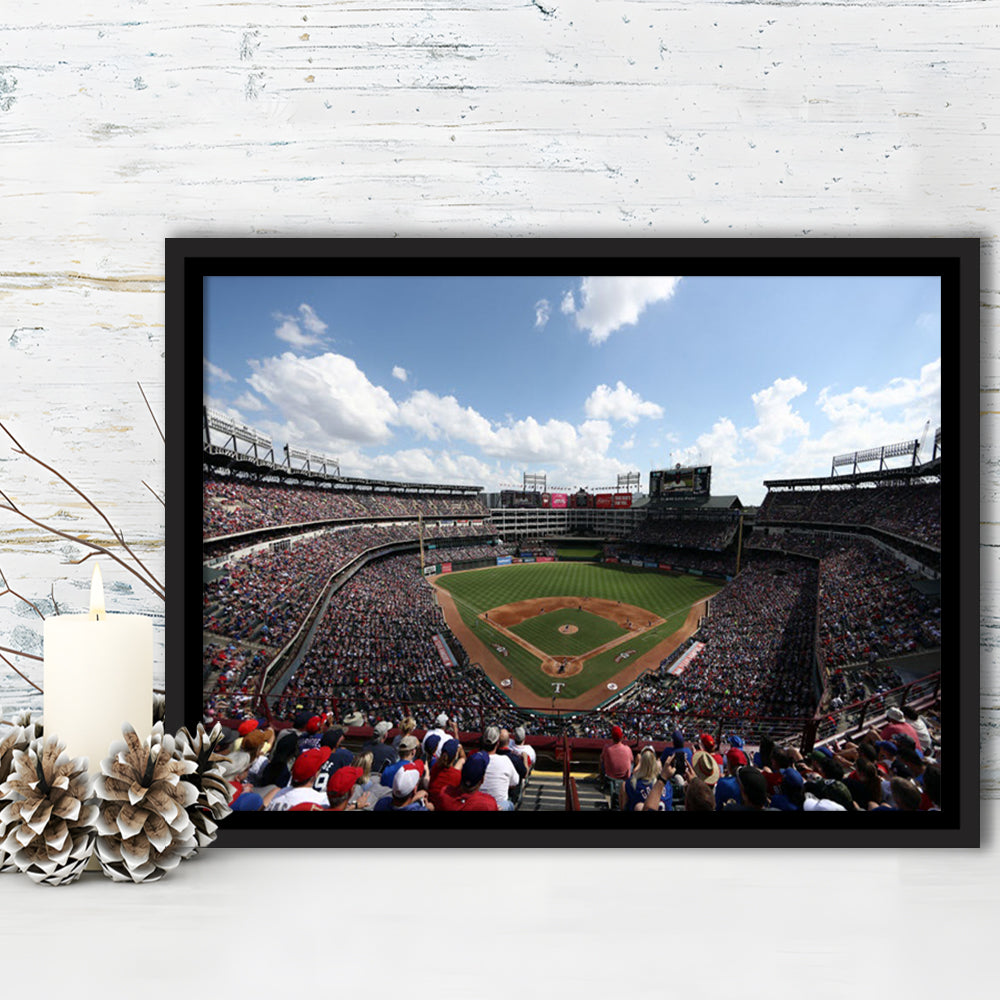 Globe Life Field in Texas, Stadium Canvas, Sport Art, Fan Gifts, Framed Canvas Print Wall Art, Floating Frame