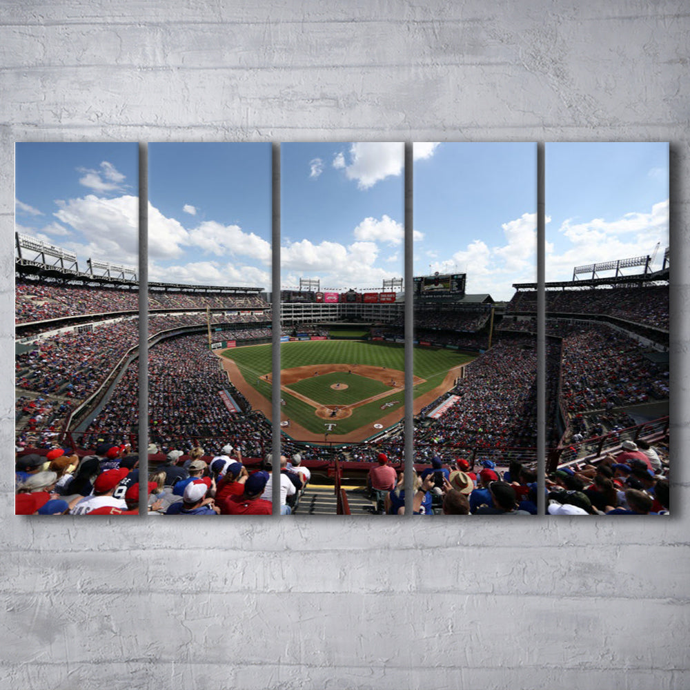 Globe Life Field in Texas, Stadium Canvas, Sport Art, Fan Gifts, 5 Panel B, Extra Large Canvas, Canvas Print Wall Art