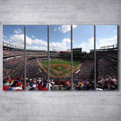 Globe Life Field in Texas, Stadium Canvas, Sport Art, Fan Gifts, 5 Panel B, Extra Large Canvas, Canvas Print Wall Art
