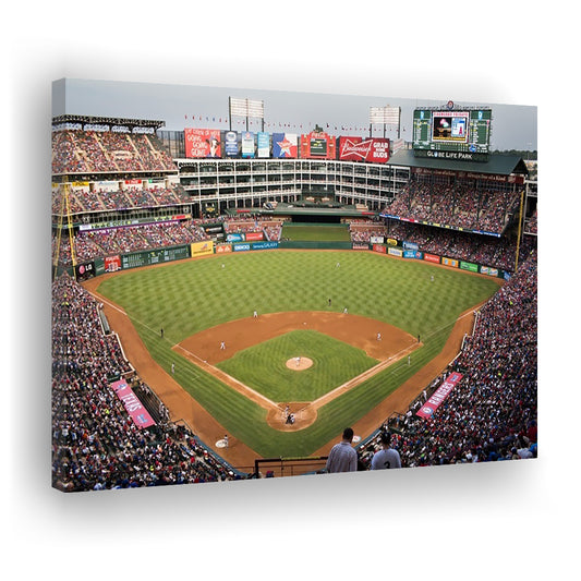 Globe Life Park, Stadium Canvas, Sport Art, Gift for him, Man Cave Decor, Art Print, Canvas Print Wall Art