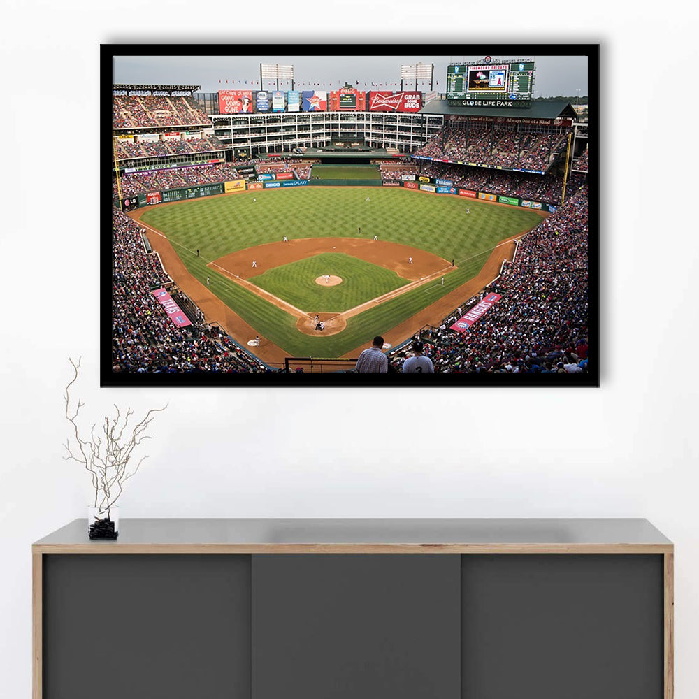 Globe Life Park, Stadium Canvas, Sport Art, Gift for him, Framed Art Print Wall Decor, Picture Framed