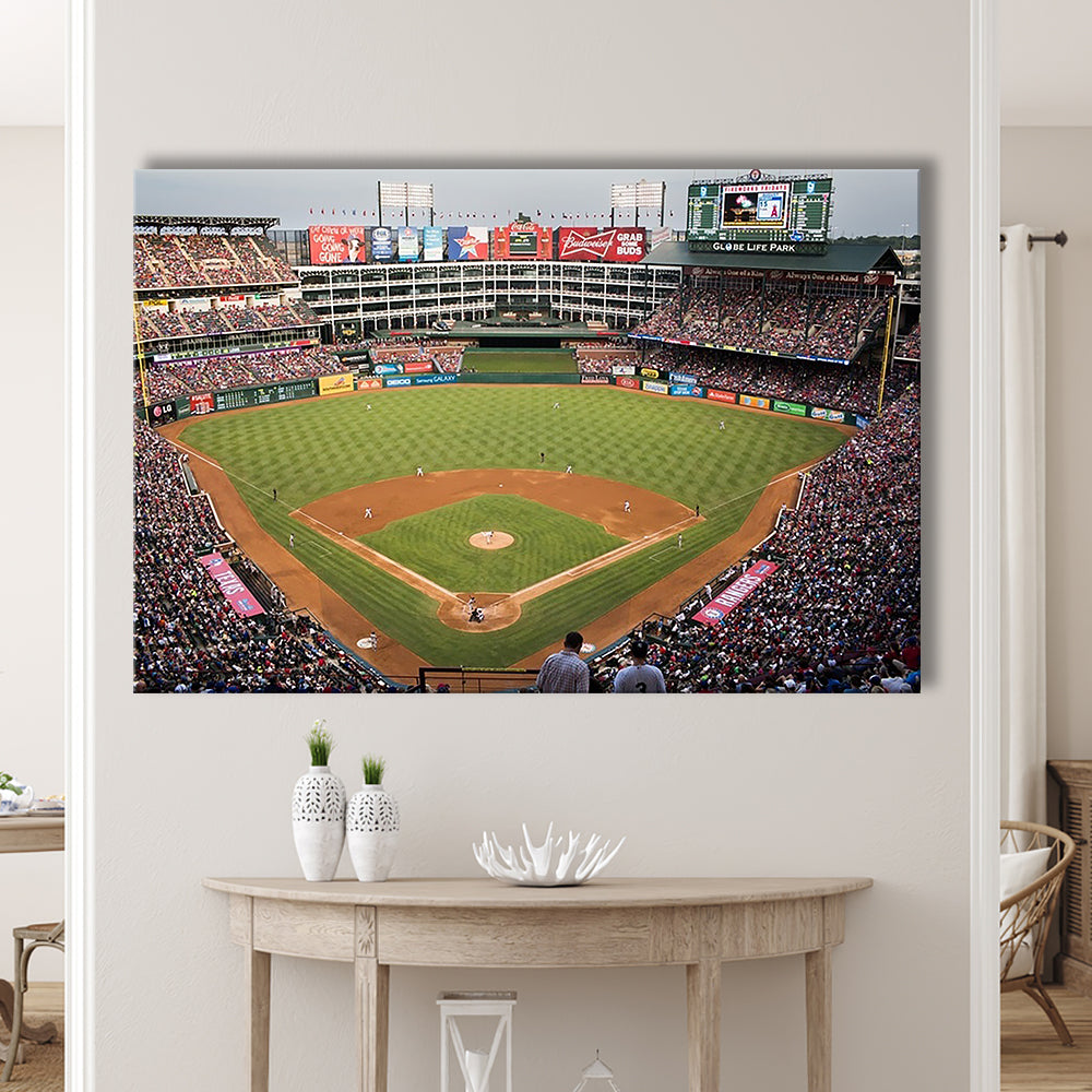 Globe Life Park, Stadium Canvas, Sport Art, Gift for him, Man Cave Decor, Art Print, Canvas Print Wall Art