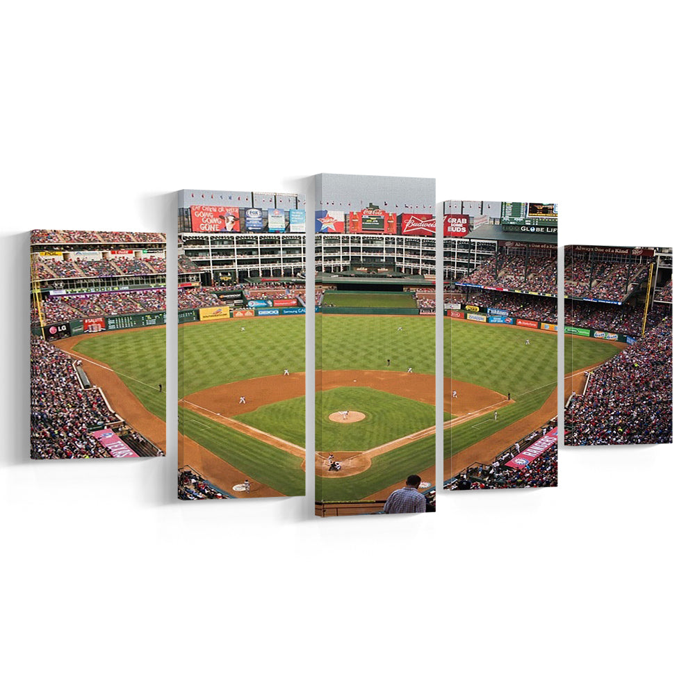 Globe Life Park, Stadium Canvas, Sport Art, Gift for him, 5 Panel, Large Canvas, Canvas Print Wall Art