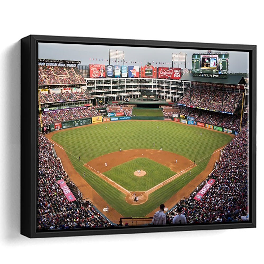 Globe Life Park, Stadium Canvas, Sport Art, Framed Canvas Print Wall Art, Floating Frame