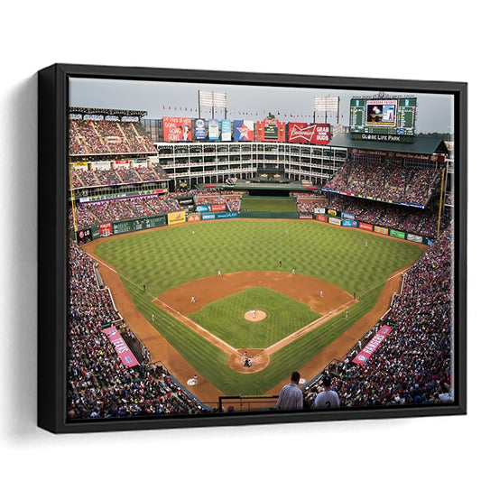 Globe Life Park, Stadium Canvas, Sport Art, Framed Canvas Print Wall Art, Floating Frame