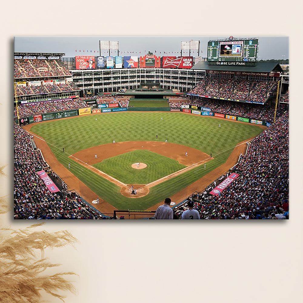 Globe Life Park, Stadium Canvas, Sport Art, Gift for him, Man Cave Decor, Art Print, Canvas Print Wall Art