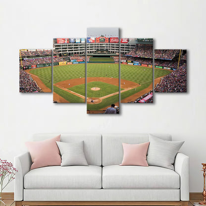 Globe Life Park, Stadium Canvas, Sport Art, Gift for him, 5 Panel, Large Canvas, Canvas Print Wall Art