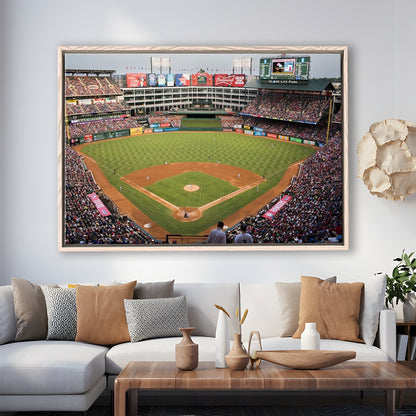 Globe Life Park, Stadium Canvas, Sport Art, Framed Canvas Print Wall Art, Floating Frame