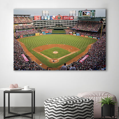 Globe Life Park, Stadium Canvas, Sport Art, Gift for him, Man Cave Decor, Art Print, Canvas Print Wall Art