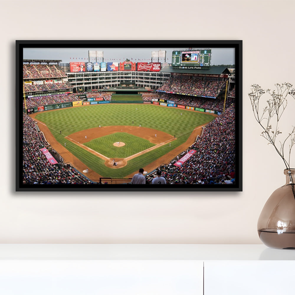 Globe Life Park, Stadium Canvas, Sport Art, Framed Canvas Print Wall Art, Floating Frame