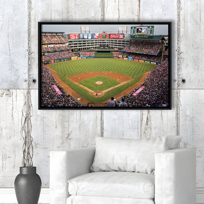 Globe Life Park, Stadium Canvas, Sport Art, Framed Canvas Print Wall Art, Floating Frame