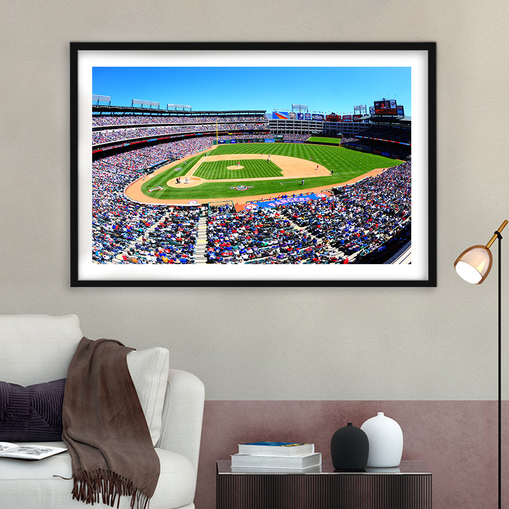 Globe Rangers Stadium Life, Stadium Canvas, Sport Art, Gift for him, White Border Framed Art Print Wall Decor
