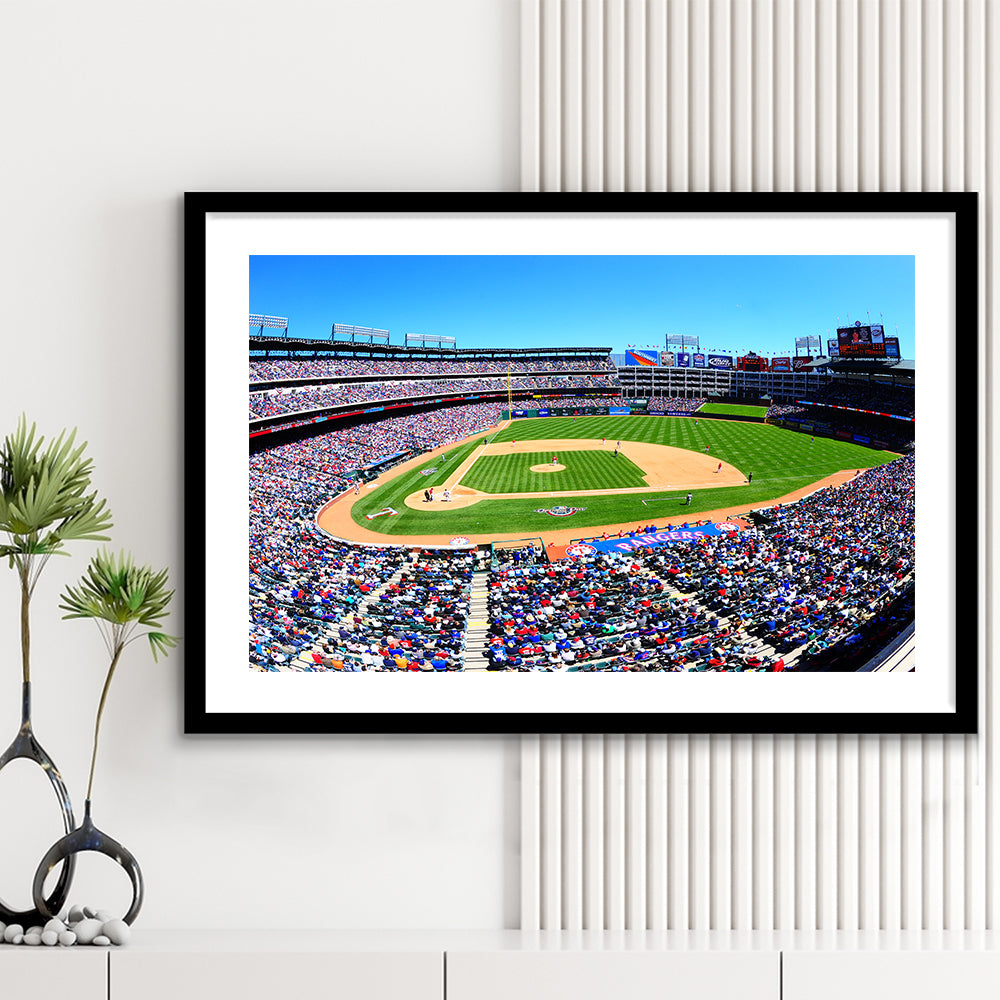 Globe Rangers Stadium Life, Stadium Canvas, Sport Art, Gift for him, White Border Framed Art Print Wall Decor